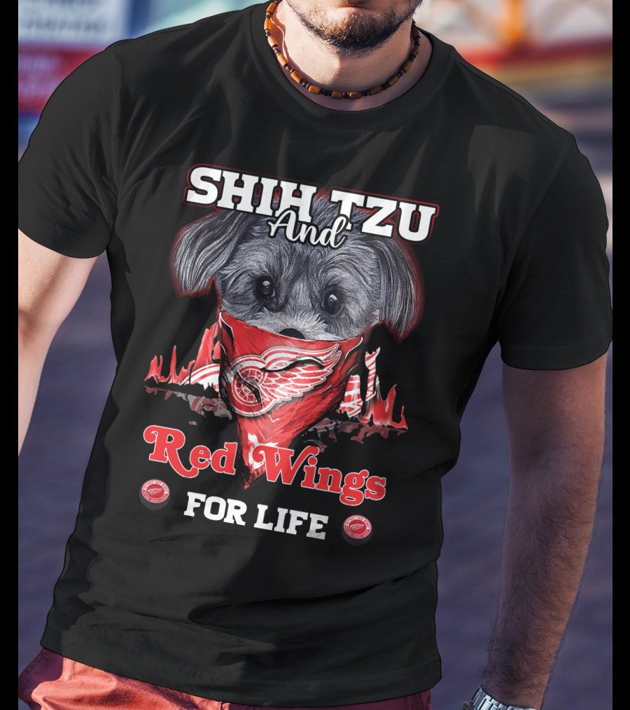 Shih Tzu And Red Wings For Life T-Shirt