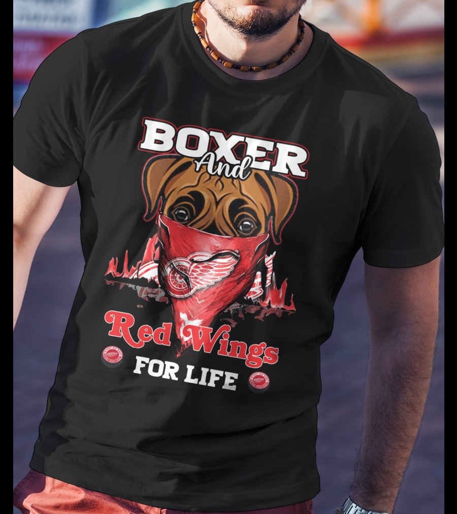 Boxer And Red Wings For Life T-Shirt