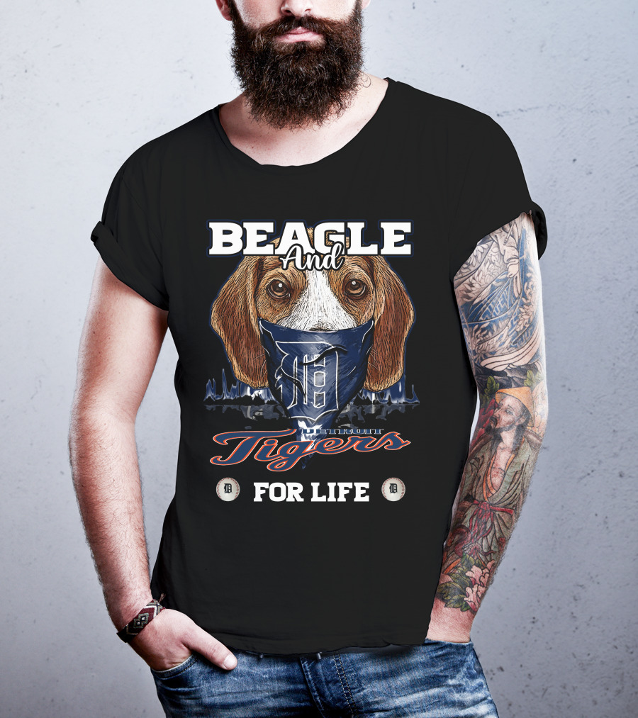 Beagle And Detroit Tigers For Life T-Shirt