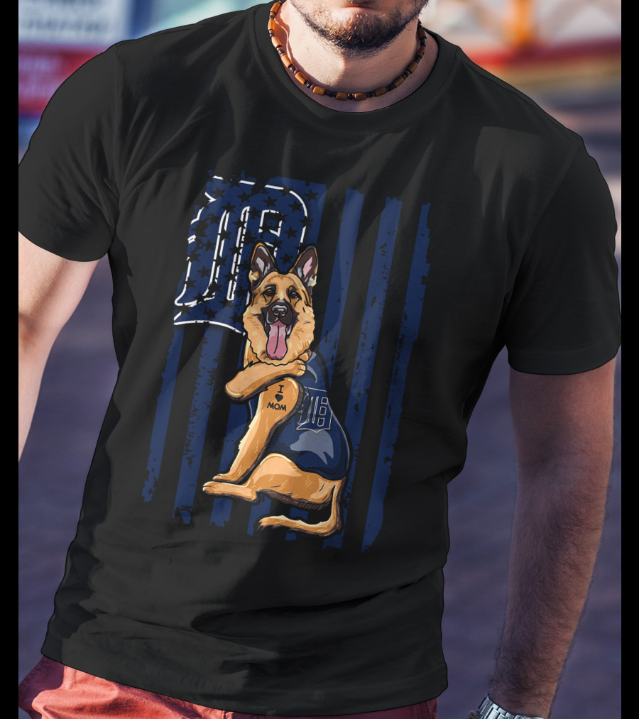 German Shepherd I Mom Detroit Tigers T-Shirt