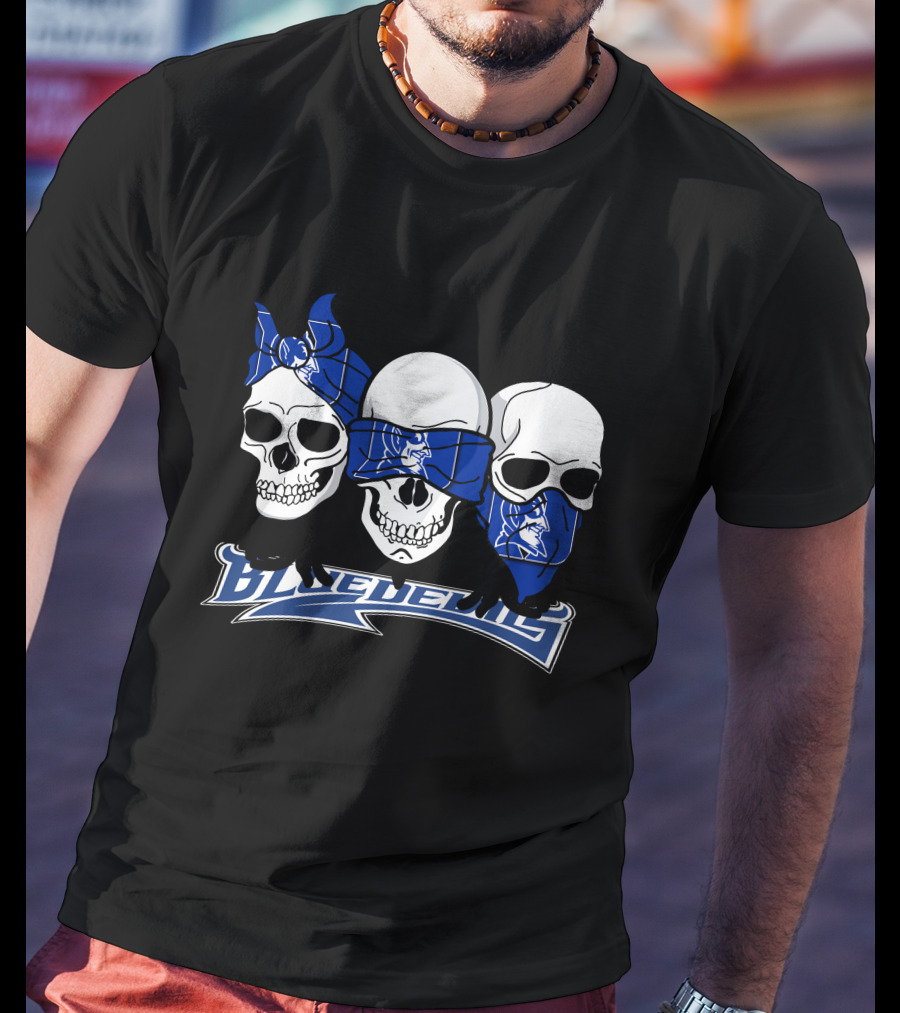 3 Skull Bandana Blue Devils T-Shirt