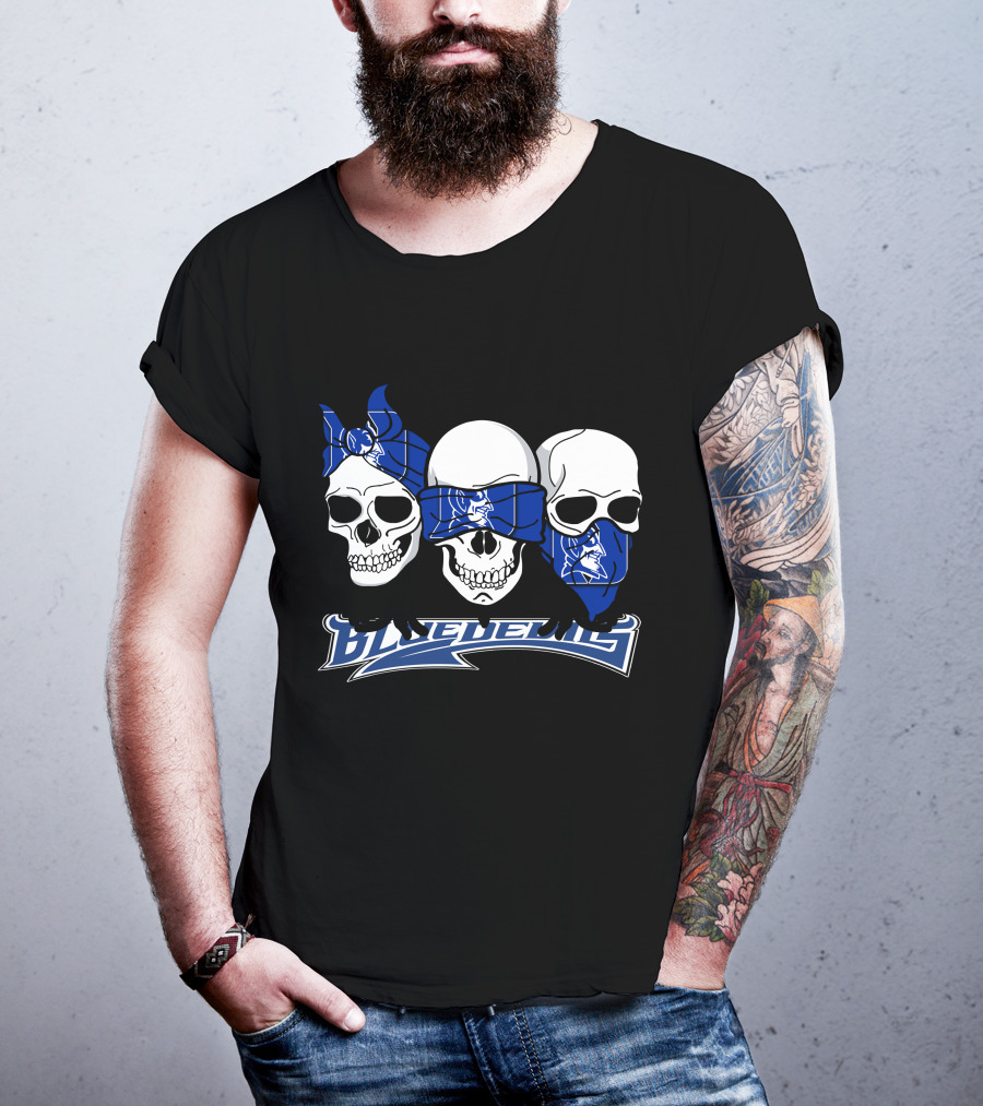 3 Skull Bandana Blue Devils T-Shirt