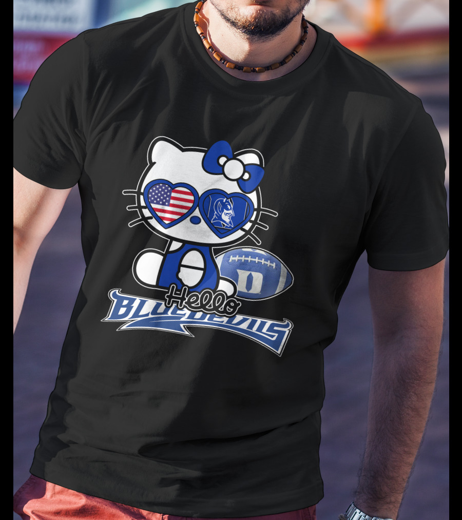 Hello Kitty Duke Blue Devils American Football Fan T-Shirt