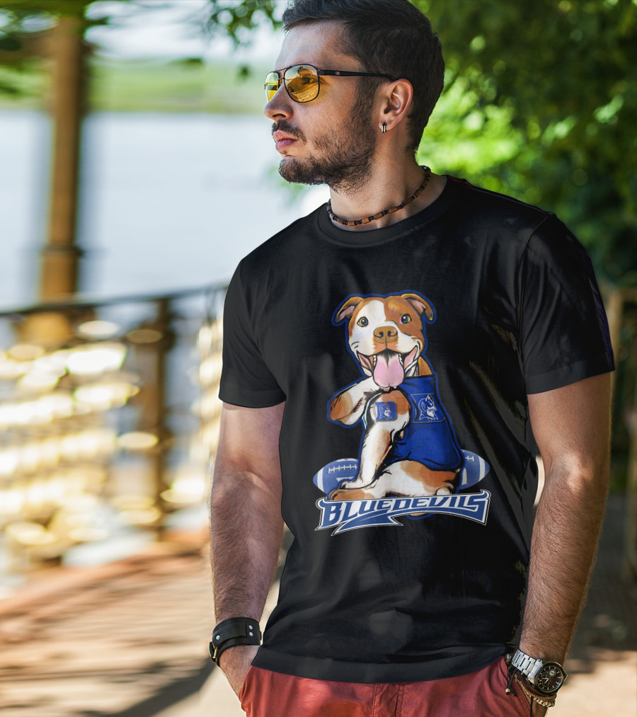 Pittbull Blue Devils Football Mascot T-Shirt