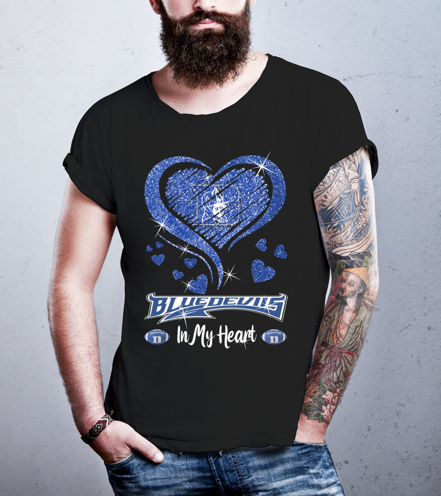 Blue Devils Heart Football Team Spirit In My Heart T-Shirt