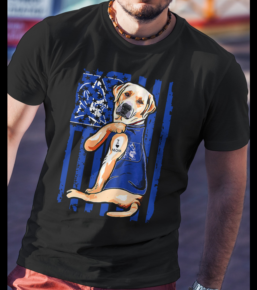 Labrador Retriever Duke Blue Devils I Love Mom T-Shirt