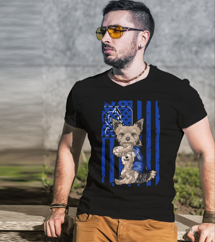 Yorkshire Terrier I Love Mom Duke Blue Devils T-Shirt