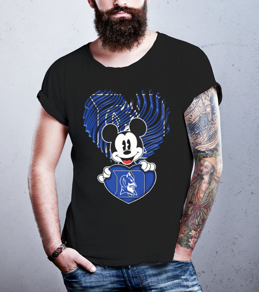Mick Mouse Duke Blue Devils Heart T-Shirt