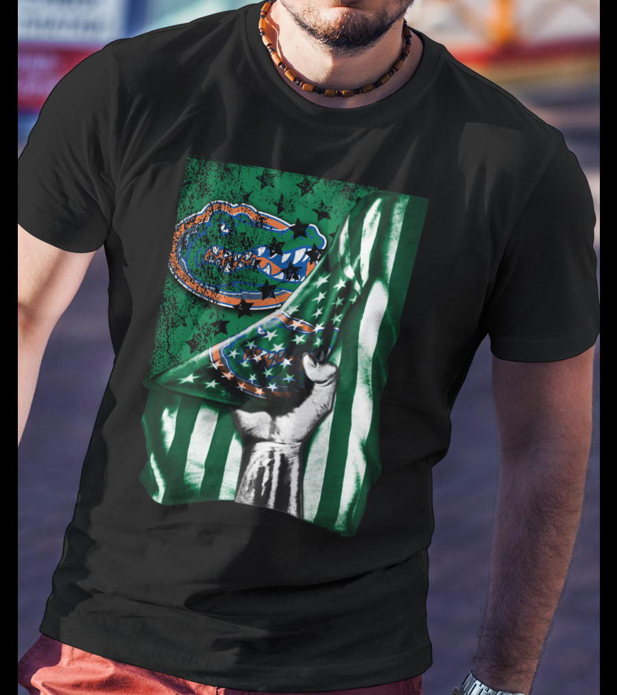 Flag Florida Gators Hand Holding Striped Stars T-Shirt