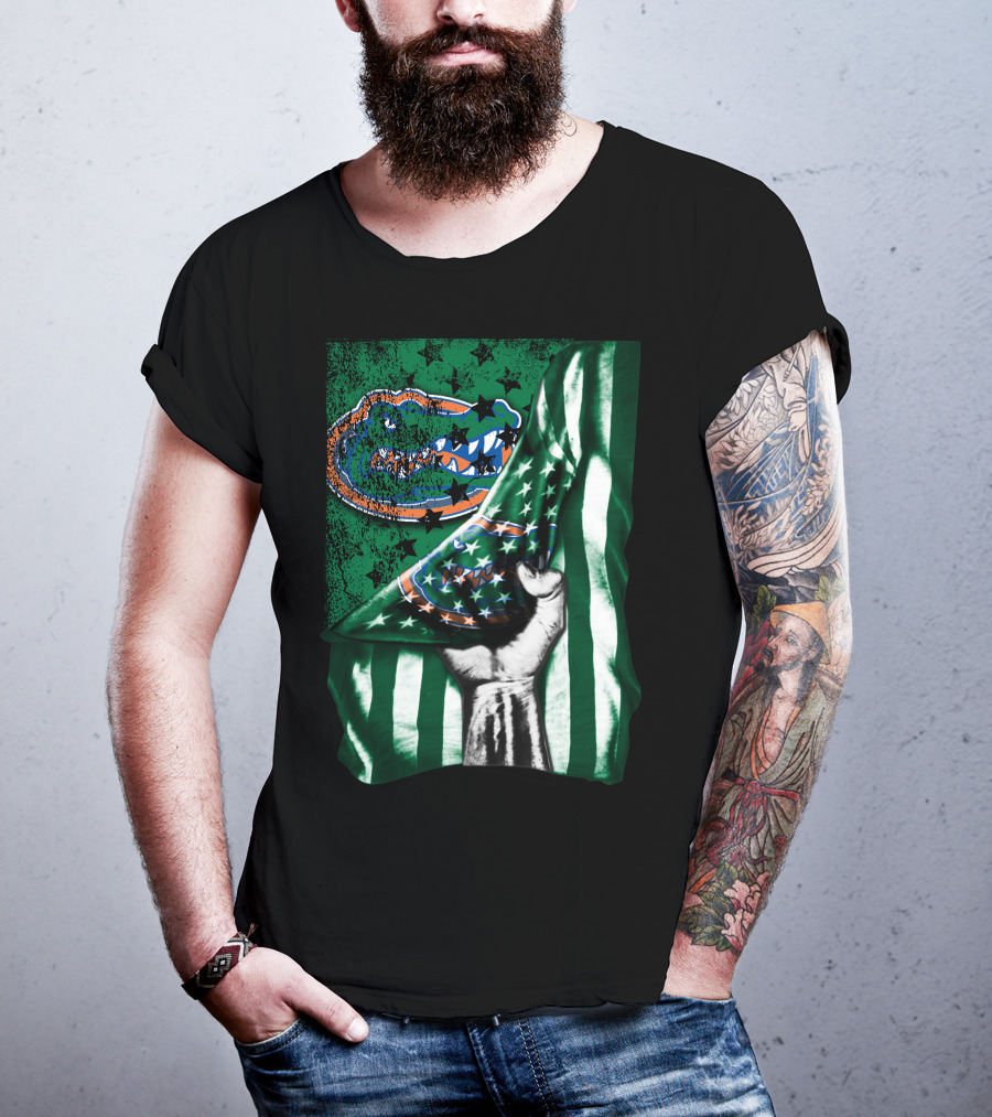 Flag Florida Gators Hand Holding Striped Stars T-Shirt