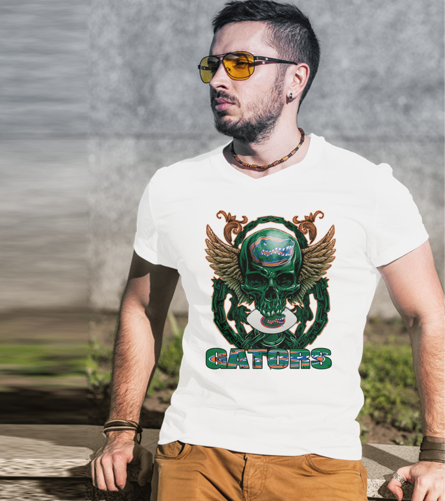Gators Skullfb Winged Emblem Florida Gators T-Shirt
