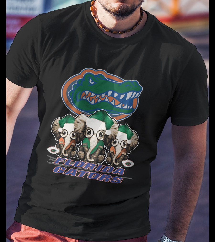 Elephant Christmas Trio With Florida Gators T-Shirt
