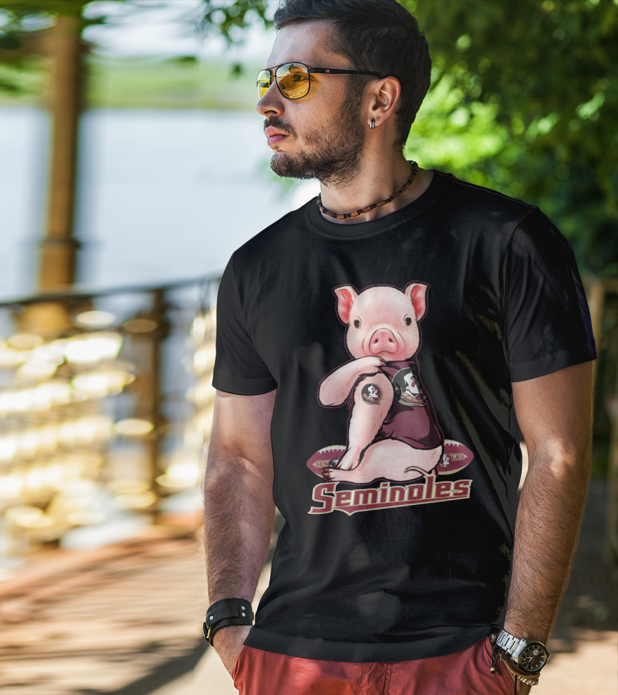Seminoles Pig With Florida State Football T-Shirt