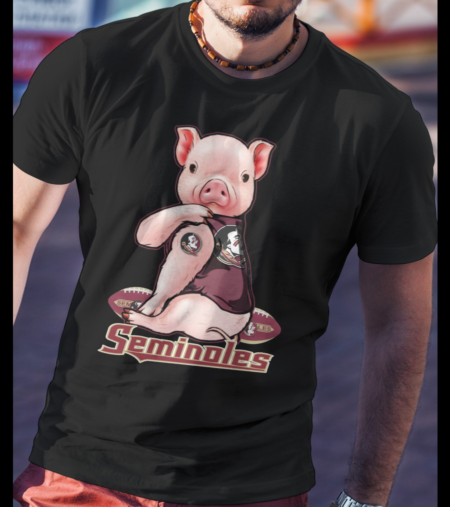 Seminoles Pig With Florida State Football T-Shirt