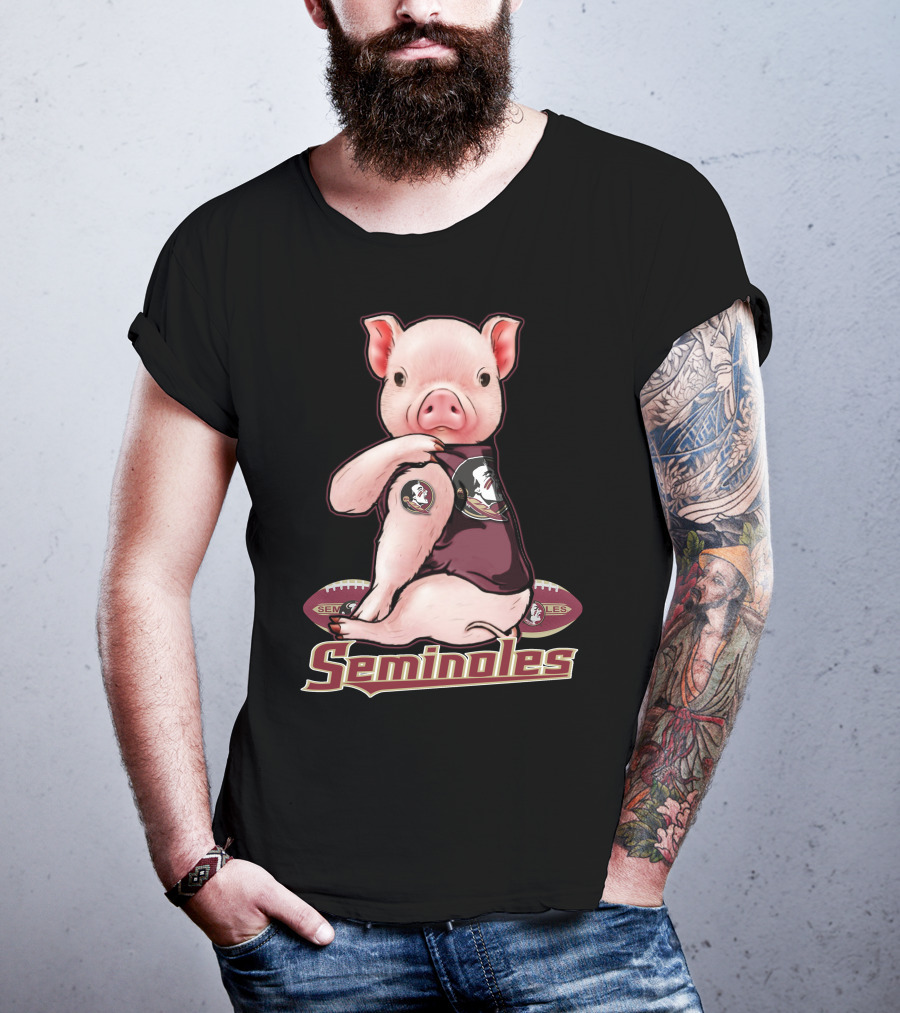 Seminoles Pig With Florida State Football T-Shirt