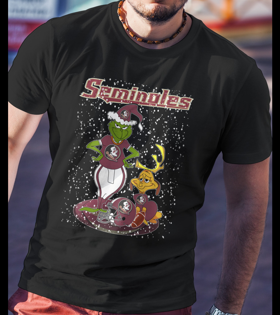 Seminoles Grinch Christmas Themed Florida State Football T-Shirt