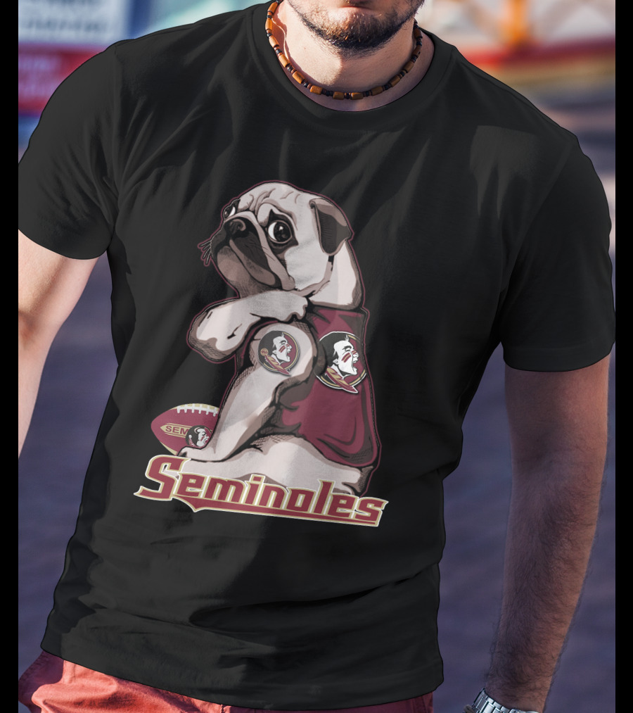 Pug Seminoles Football Florida State Mascot T-Shirt