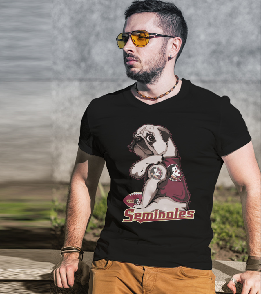 Pug Seminoles Football Florida State Mascot T-Shirt