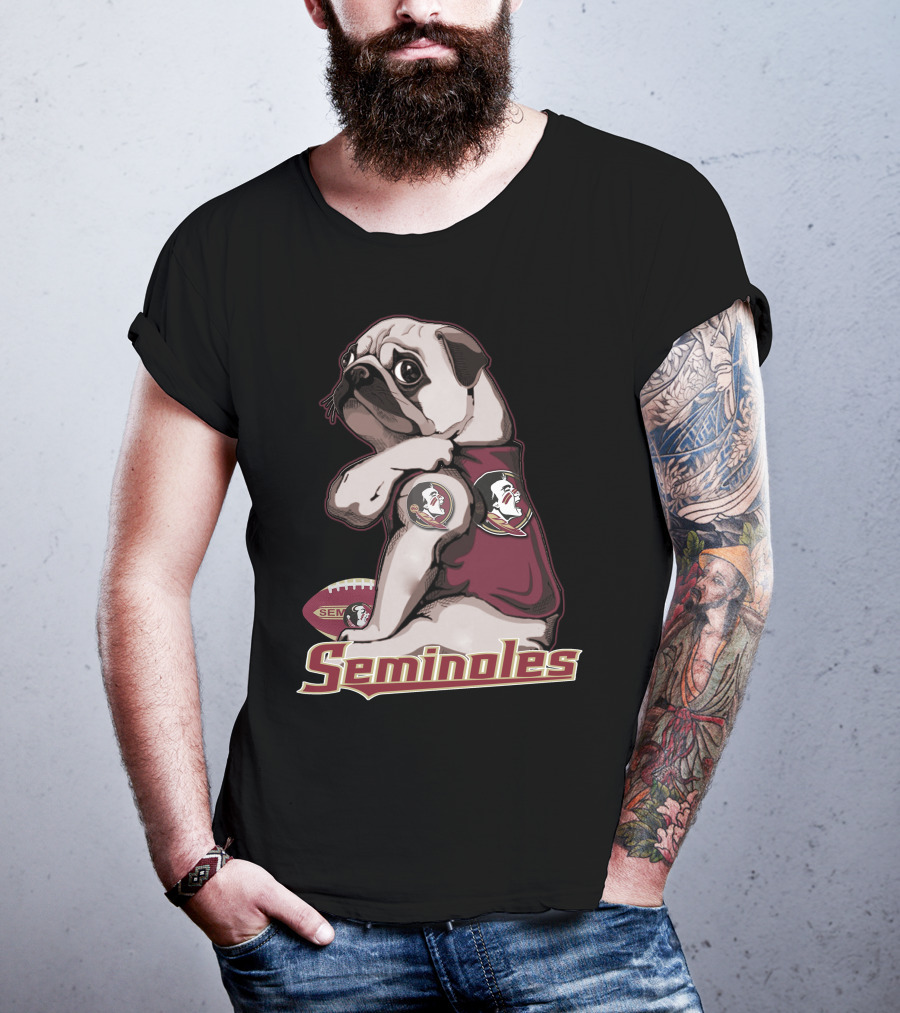 Pug Seminoles Football Florida State Mascot T-Shirt