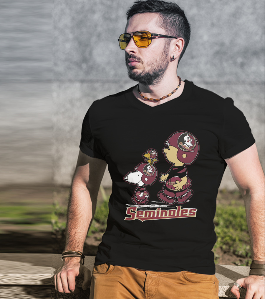 Seminoles Snpfootball Florida State Peanuts Characters Football T-Shirt