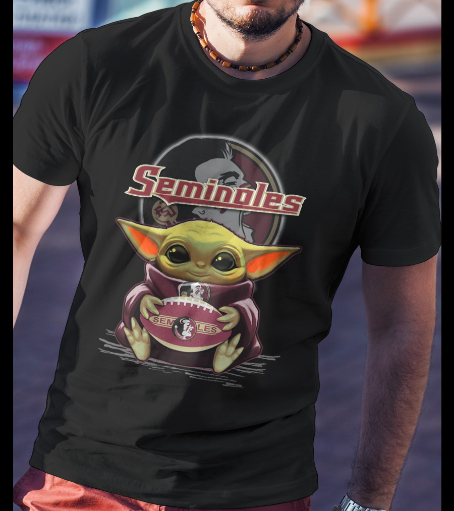 Seminoles Baby Yoda Holding Football Florida State T-Shirt