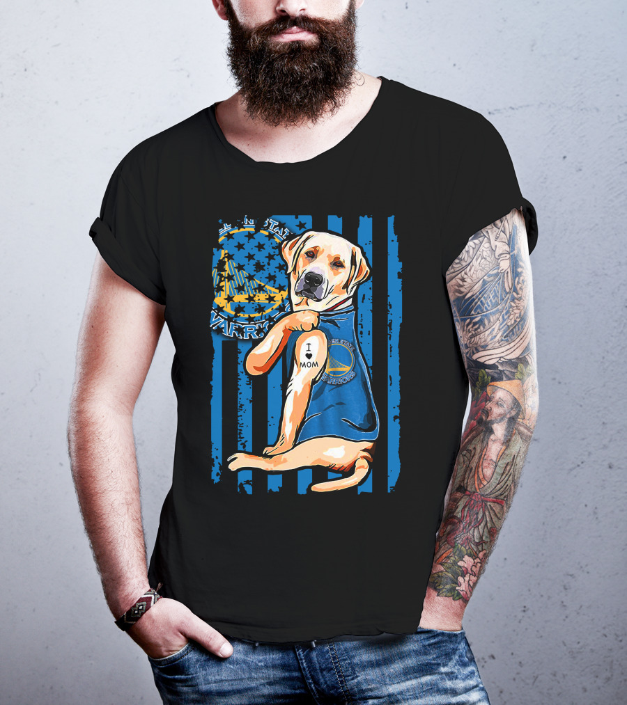 Golden State Warriors Labrador Retriever I Love Mom T-Shirt