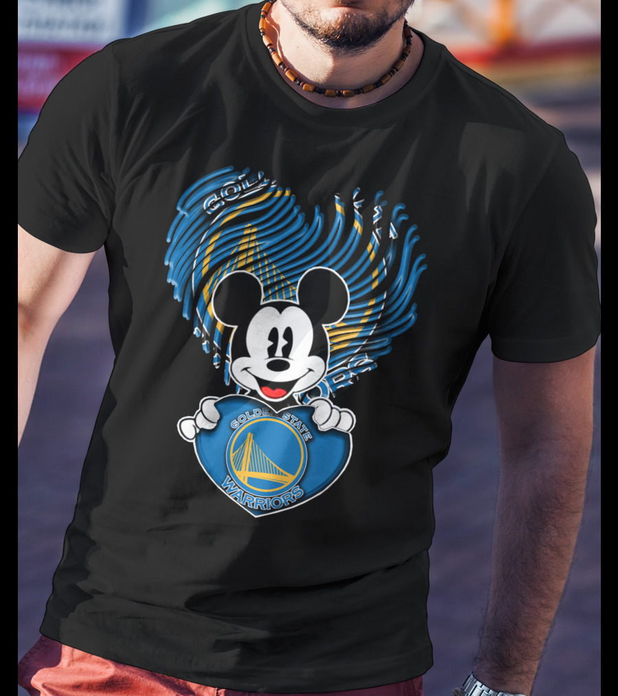 Mick V1 Golden State Warriors Heart T-Shirt
