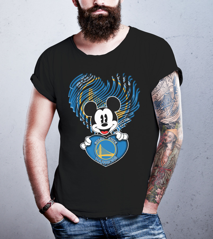 Mick V1 Golden State Warriors Heart T-Shirt