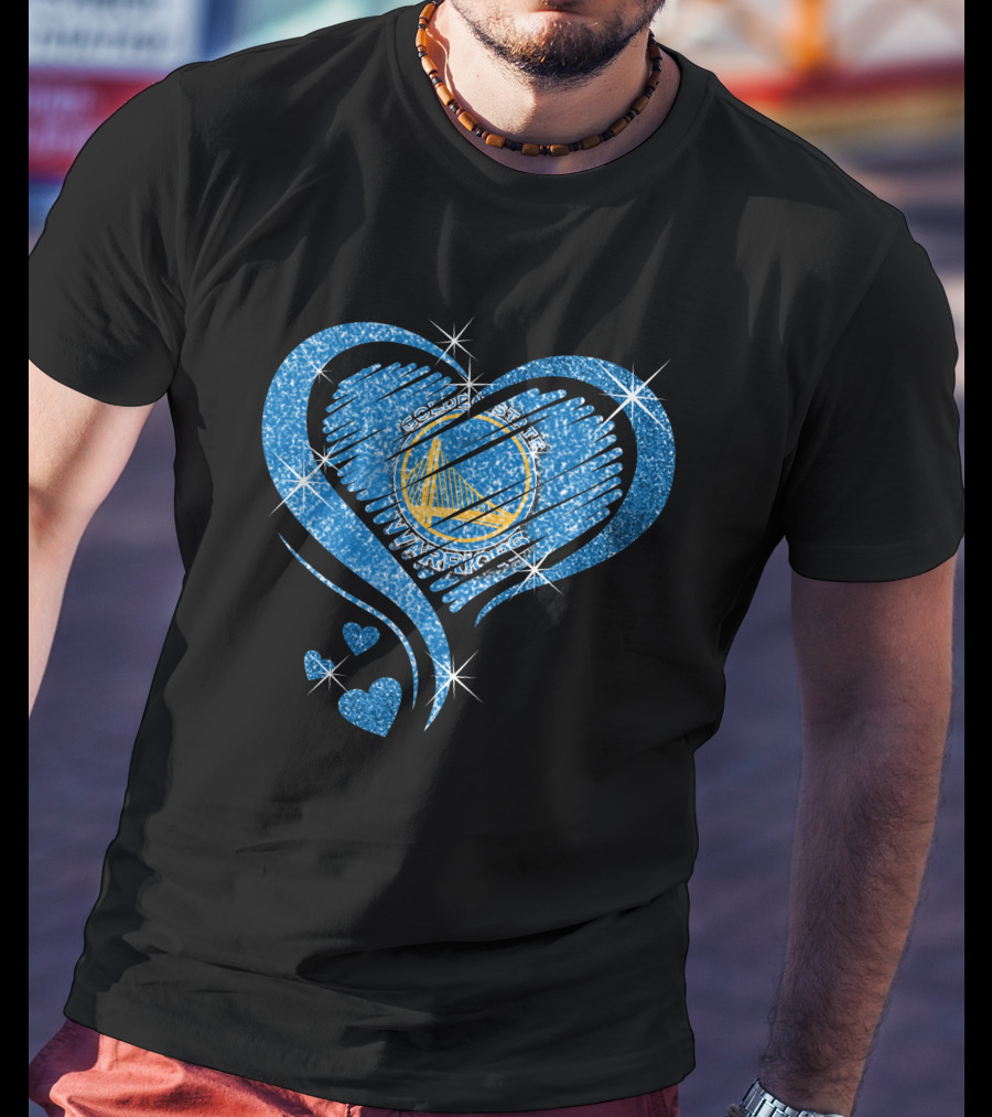 Heart Diamond Golden State Warriors Sparkle T-Shirt