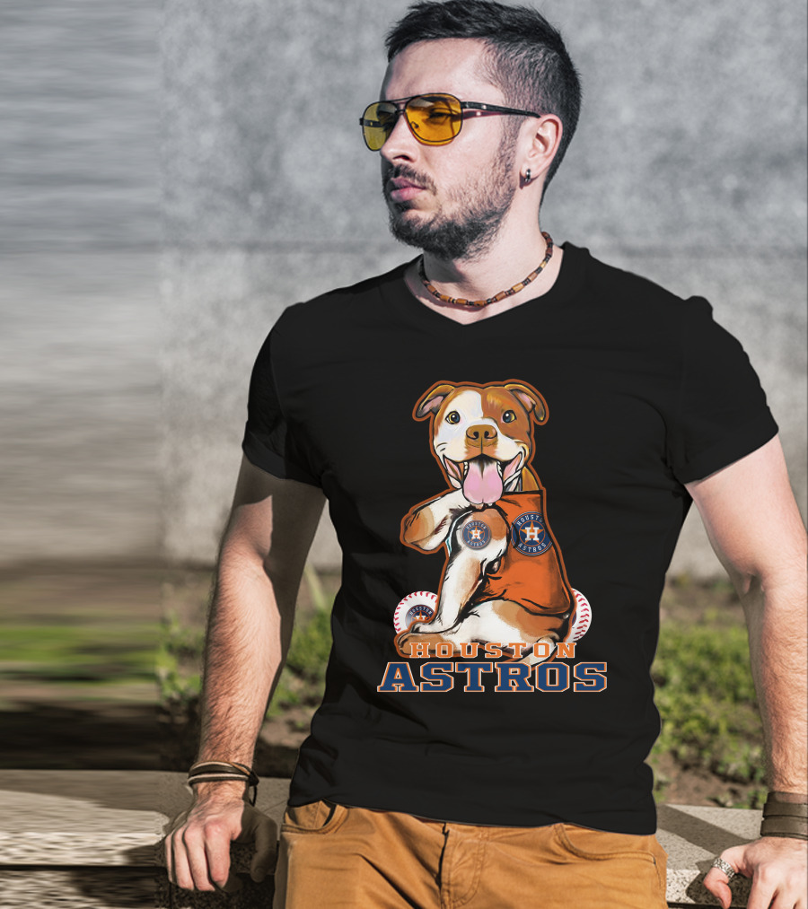 Houston Astros Baseball Pitbull T-Shirt