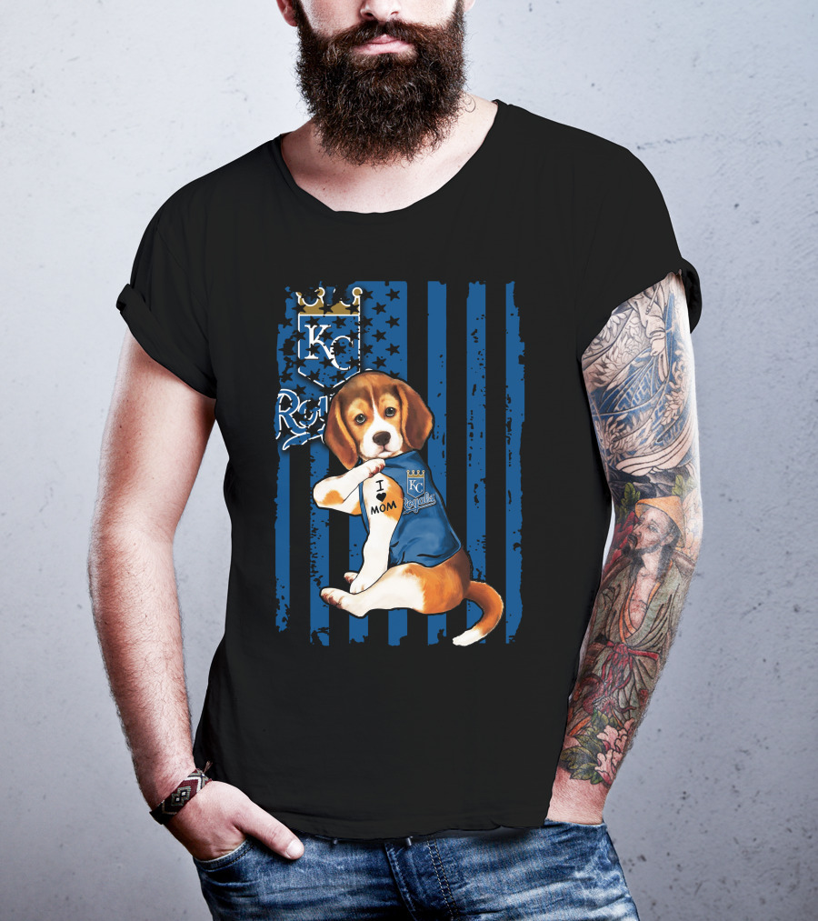 KC Royals Beagle I Love Mom T-Shirt