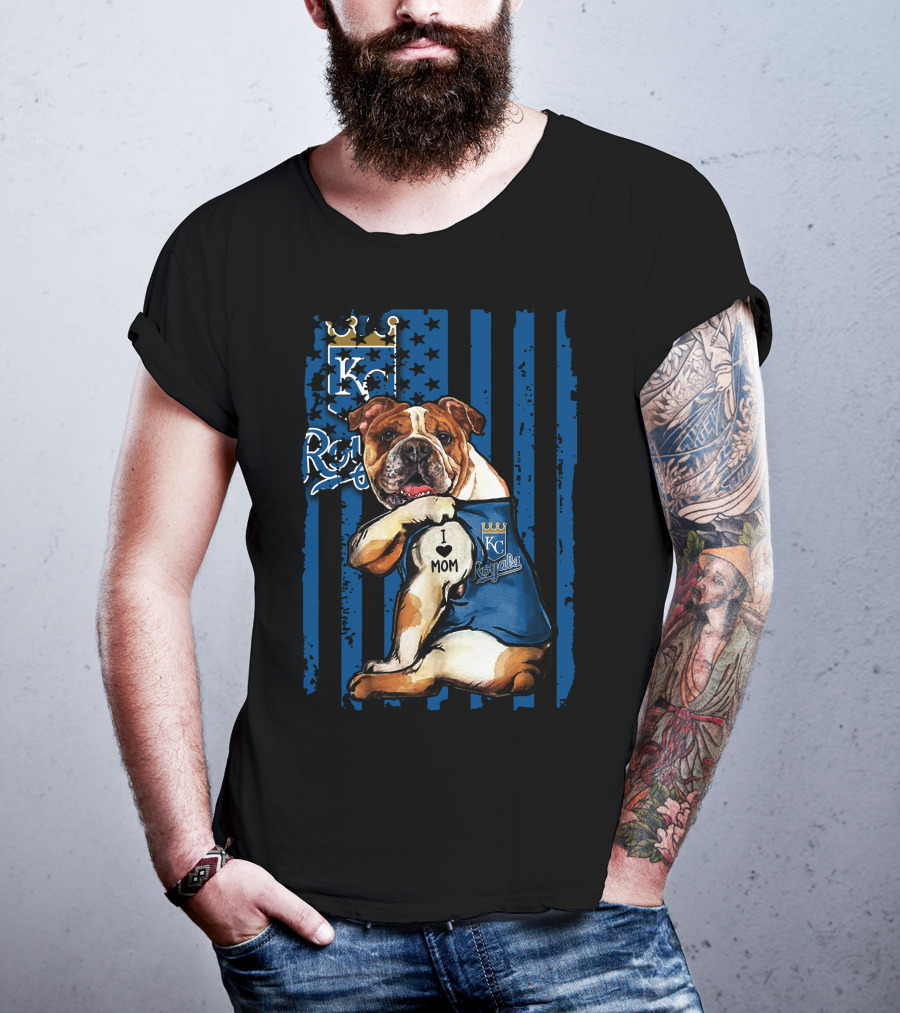 Kansas City Royals Bulldog I Love Mom T-Shirt