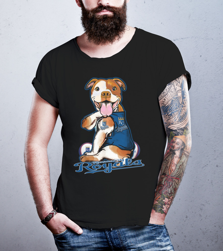 Kansas City Royals Pittbull Mascot Playful Baseball T-Shirt