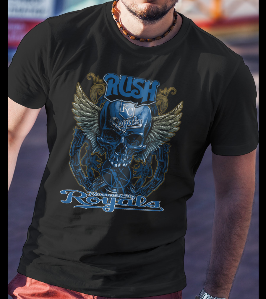 Rush Kansas City Royals Skull Wings T-Shirt
