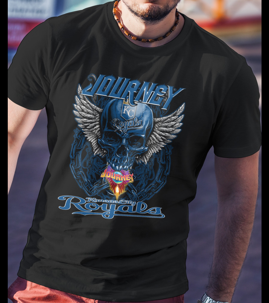 Journey Kansas City Royals Skull Wings T-Shirt