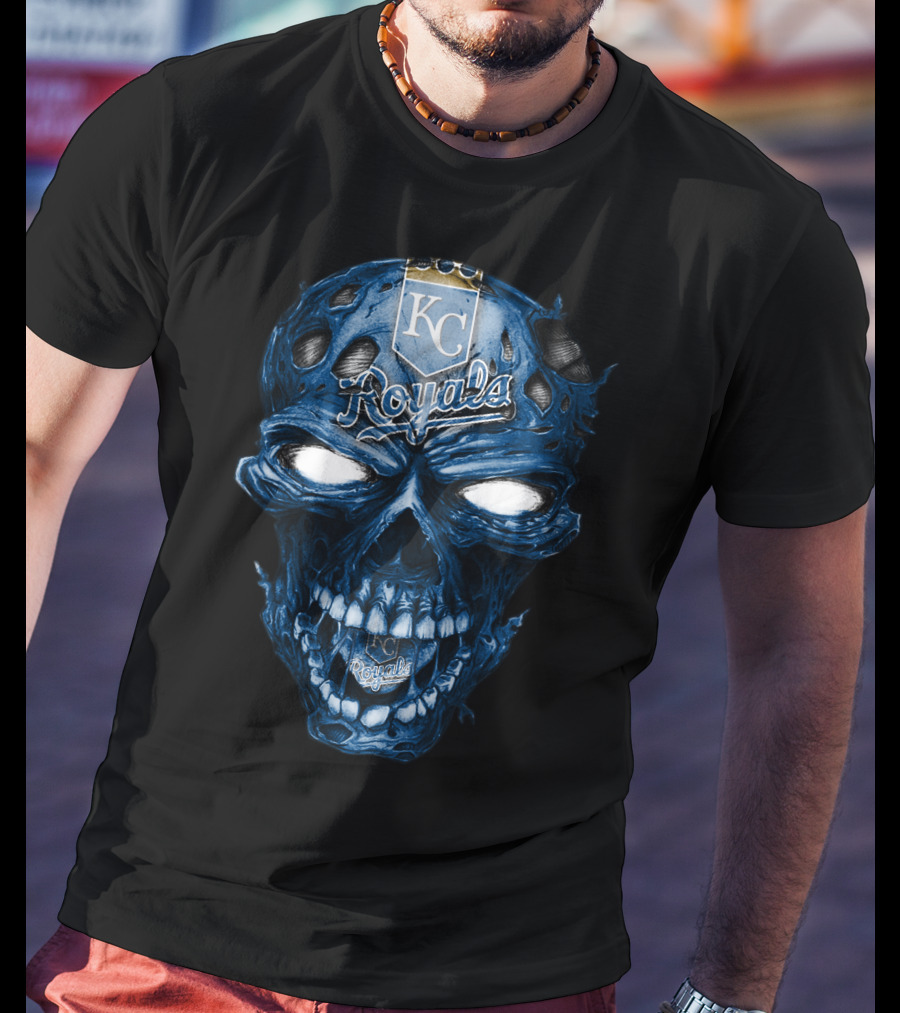 Skull KC Royals Blue Face T-Shirt