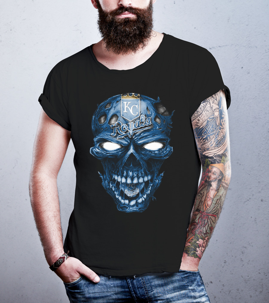 Skull KC Royals Blue Face T-Shirt