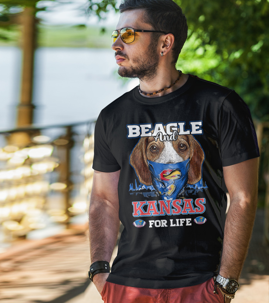 Beagle And Kansas Jayhawks For Life T-Shirt