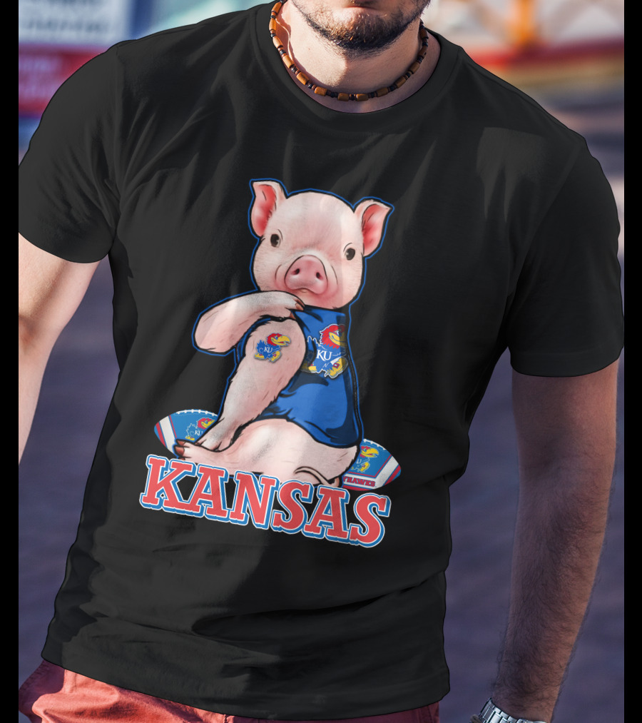 Kansas Pig Jayhawks KU Football Fan T-Shirt