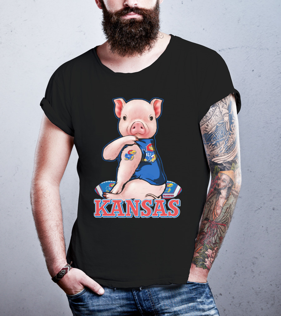 Kansas Pig Jayhawks KU Football Fan T-Shirt
