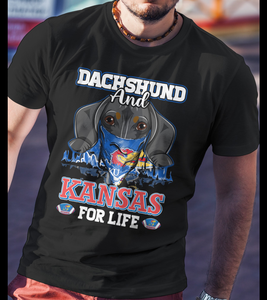 Dachshund And Kansas For Life Jayhawks KU Spirit T-Shirt