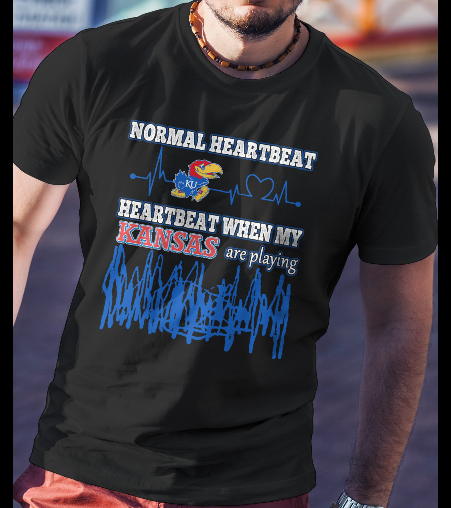 Normal Heartbeat Heartbeat When My Kansas Jayhawks Are Playing T-Shirt