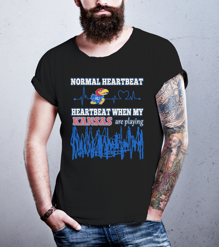 Normal Heartbeat Heartbeat When My Kansas Jayhawks Are Playing T-Shirt