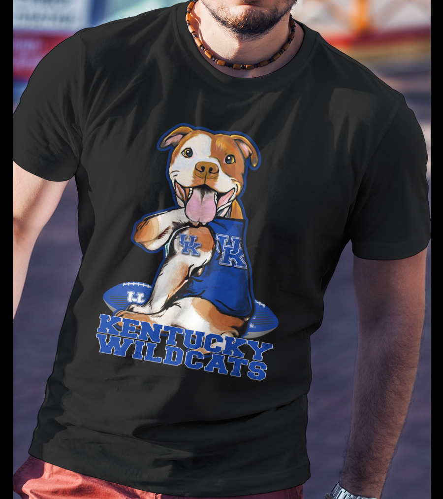 Kentucky Wildcats UK Pitbull Football Fan T-Shirt