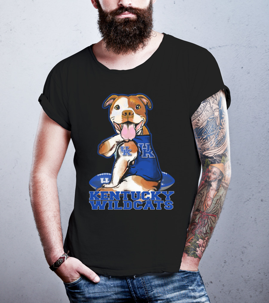 Kentucky Wildcats UK Pitbull Football Fan T-Shirt