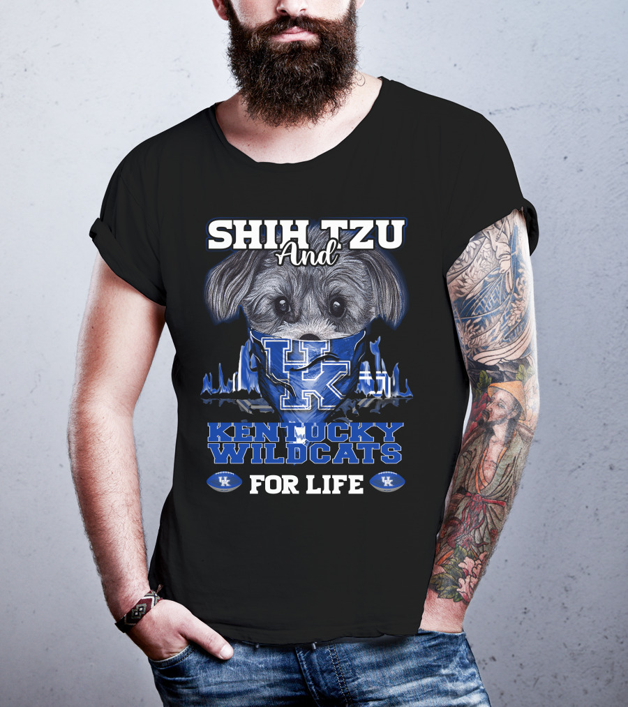 Shih Tzu And Kentucky Wildcats For Life T-Shirt