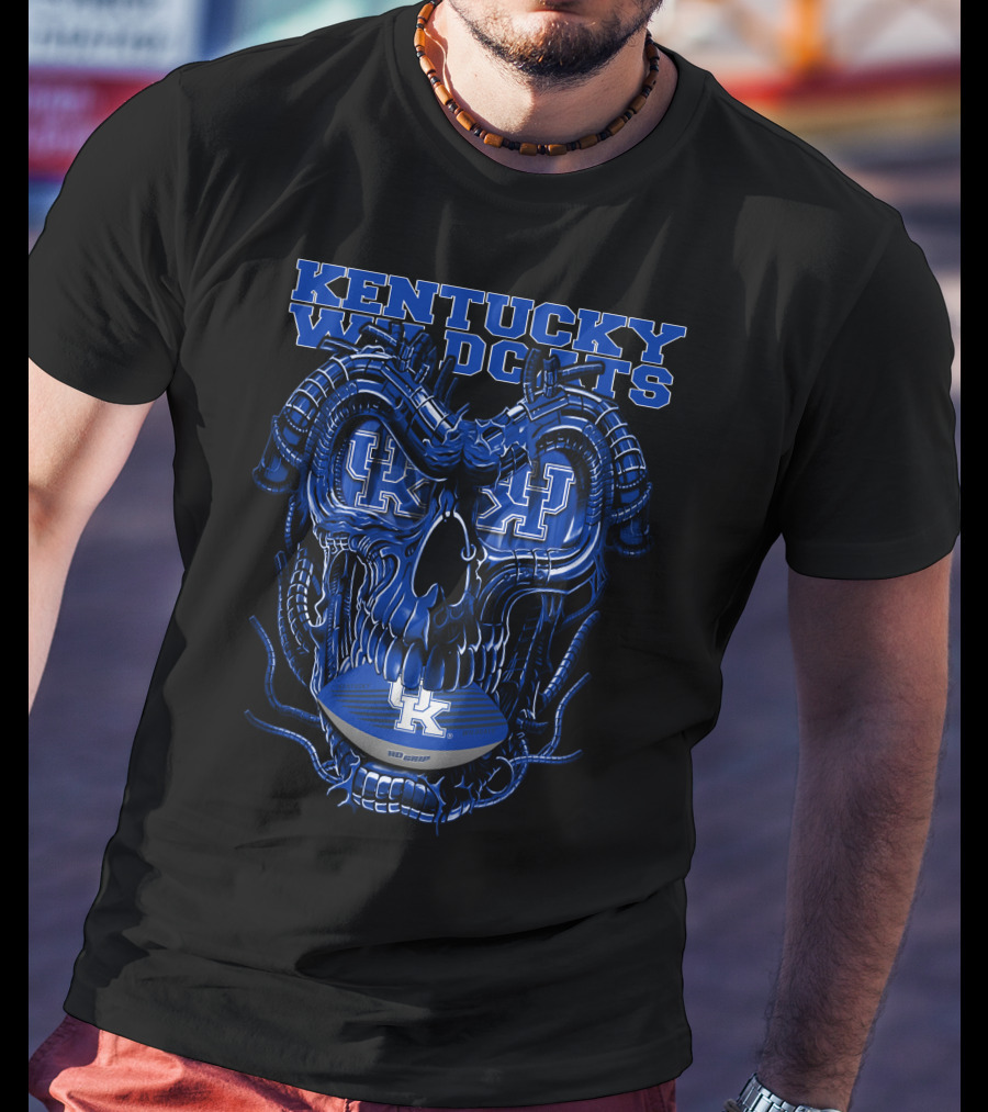 Kentucky Wildcats Dragonskull Football Helmet T-Shirt