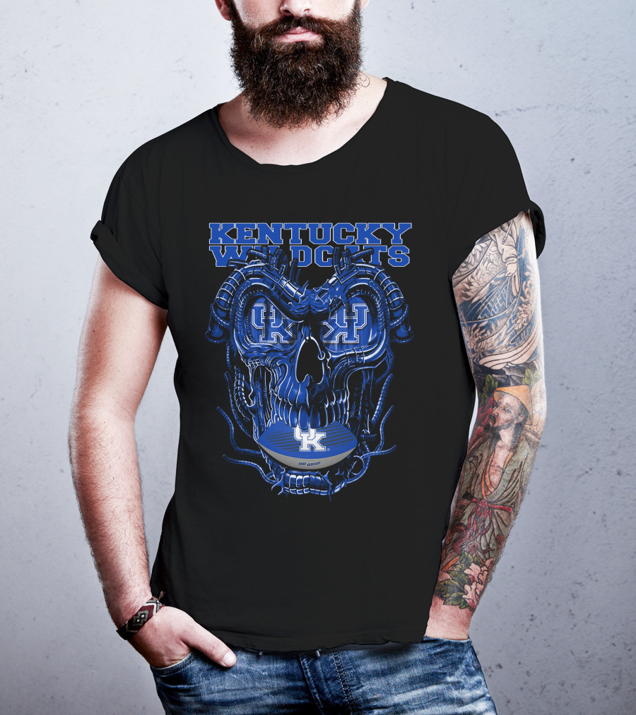 Kentucky Wildcats Dragonskull Football Helmet T-Shirt