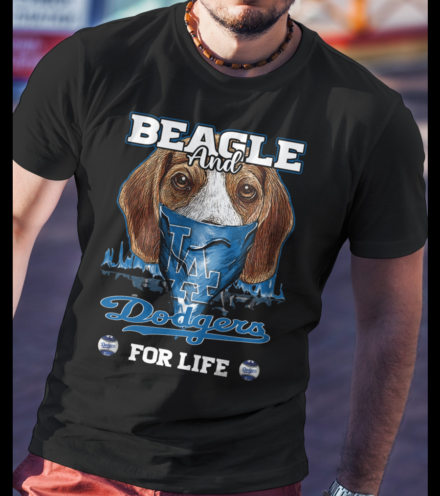 Beagle And Dodgers For Life Los Angeles T-Shirt