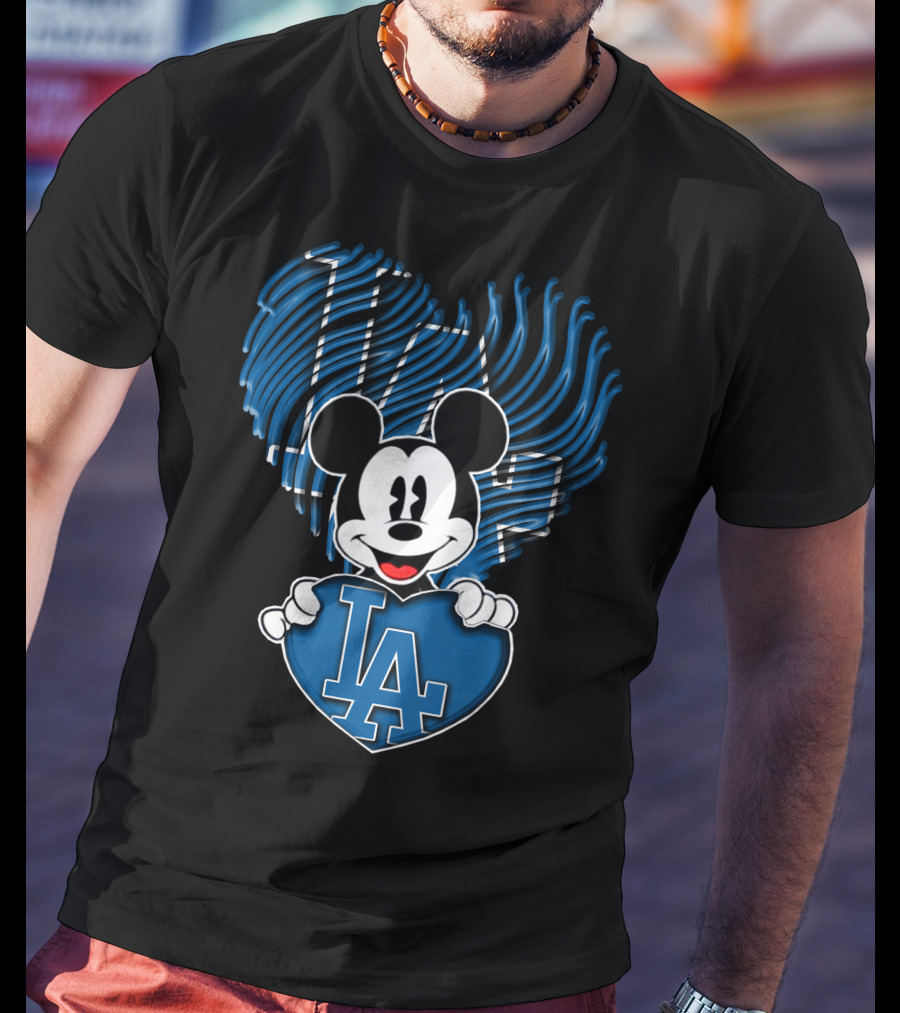Mick LA Heart Los Angeles Dodgers T-Shirt